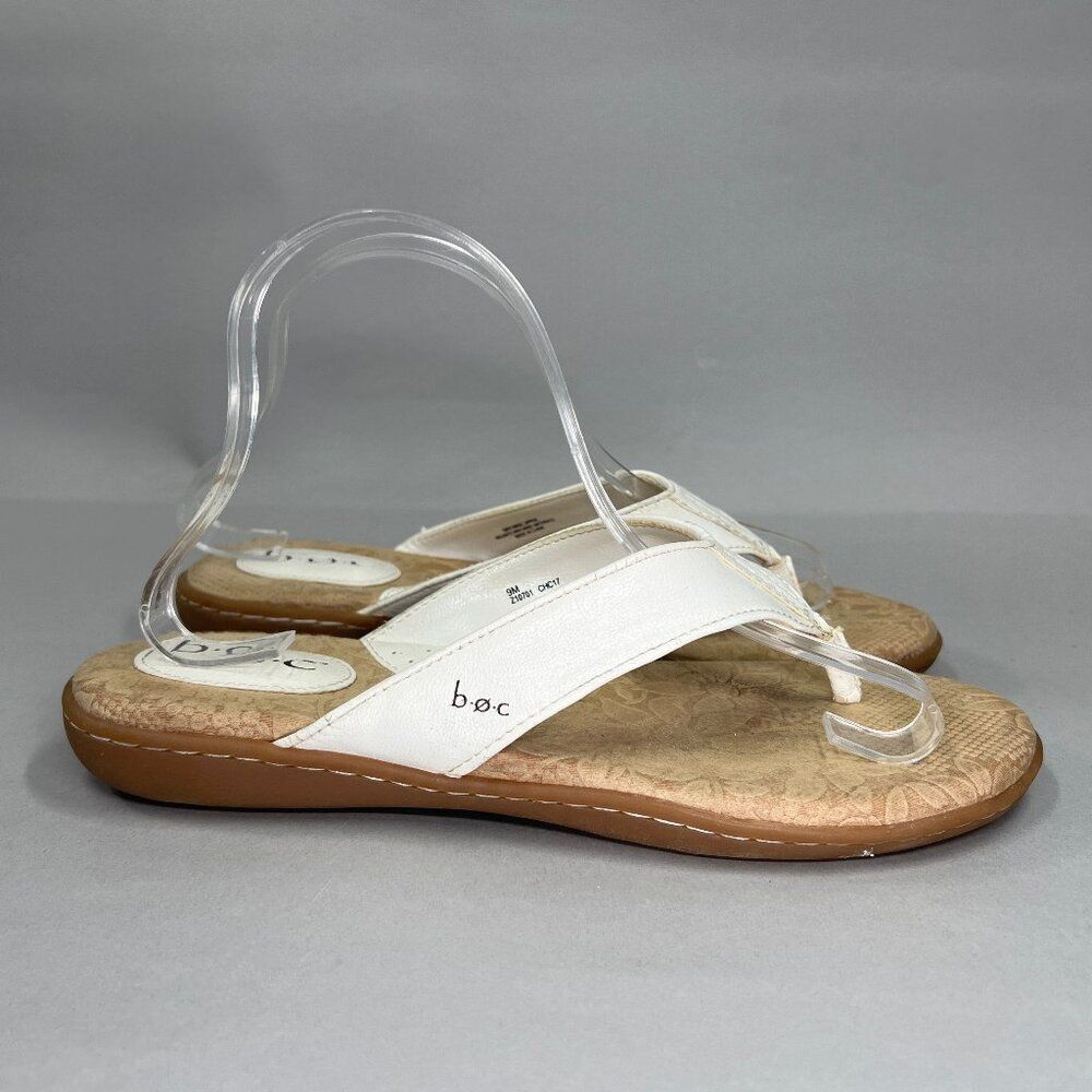 BOC Born Concept Sandals Women's Size 9 White Thong Summer‎ Beach Flip Flops